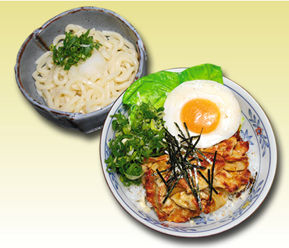 豚しょうがのねぎ丼&冷やしうどんセット